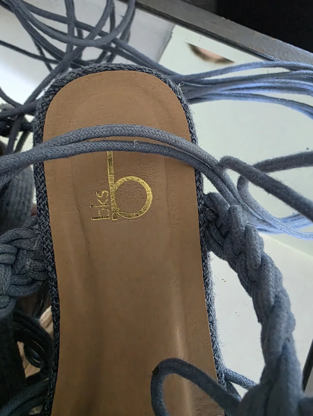 Women’s Blue Knotted Lace-Up Platform Sandals